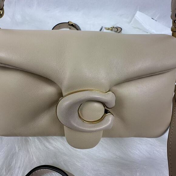 Coach Pillow Tabby Shoulder/Crossbody Bag 18 In Nappa Leather/Ivory C3880 NWT - Picture 2 of 8